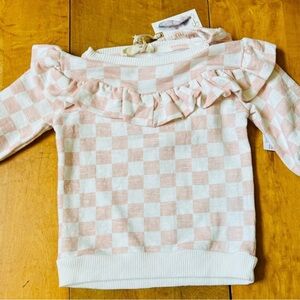 Jessica Simpson Pink White Checkered‎ Dress With Diaper Cover 12M NEW